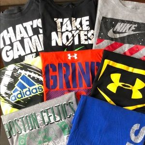 8 pack boys short sleeved tees  size 10/12